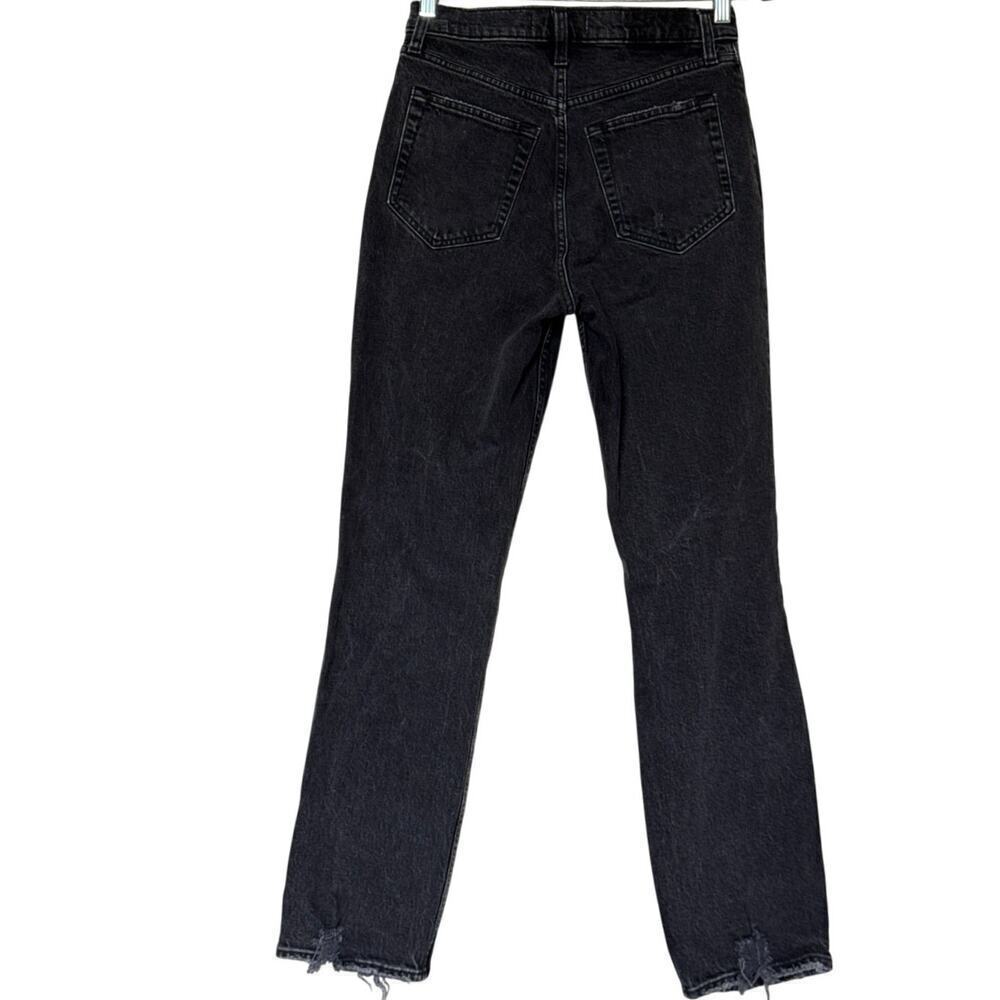 Abercrombie and Fitch Womens 90’s Straight Ultra High Rise Black Destroy Sz 28/6 - Picture 4 of 9